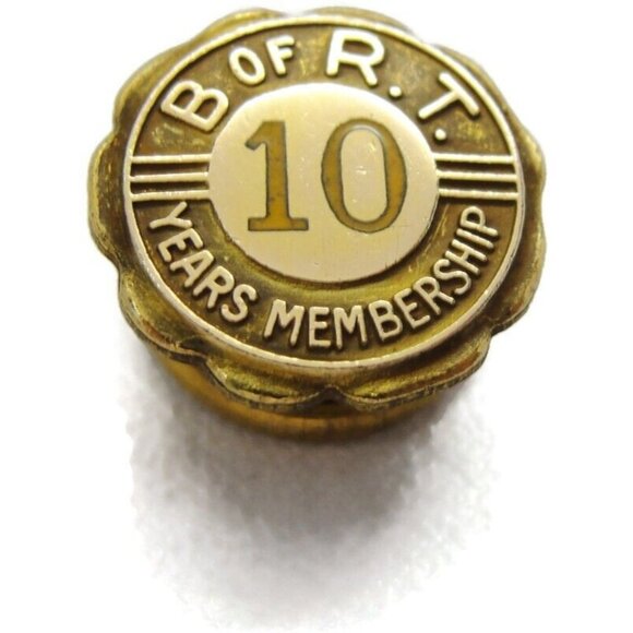 B of RT 10 Years Membership 1/10 10K Tie Tack Gold Filled Neck Tie Lapel Pin - Picture 2 of 7